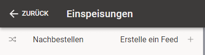 Öffnen Sie die App-Einstellungen und suchen Sie den Bereich „Einspeisungen“.