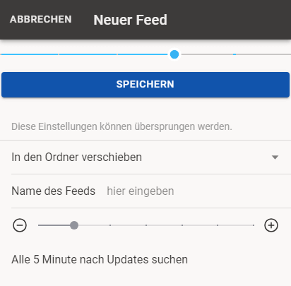 Sie können diese Einstellungen später ändern.
