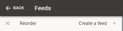 Open the app settings and find the "Feeds" section.