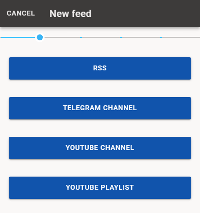 Select the type of feed: RSS.