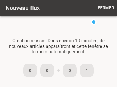 Après avoir enregistré le flux, un minuteur apparaîtra.