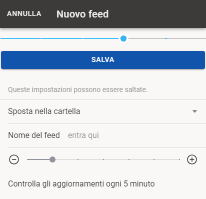 Puoi modificare queste impostazioni in un secondo momento.